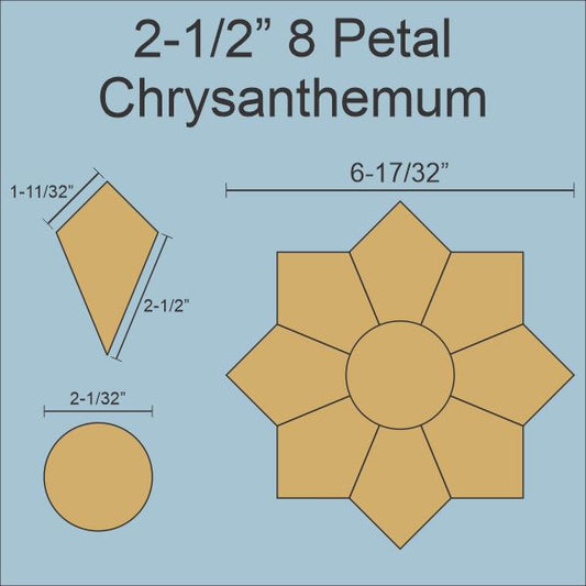 2-1/2" 8 Petal Chrysanthemum