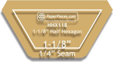 1-1/8" Half Hexagons