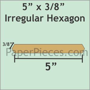 5" x 3/8" Irregular Hexagons
