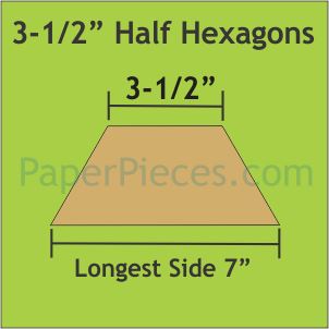 3-1/2" Half Hexagon