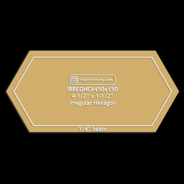 4-1/2" x 1-1/2" Irregular Hexagon