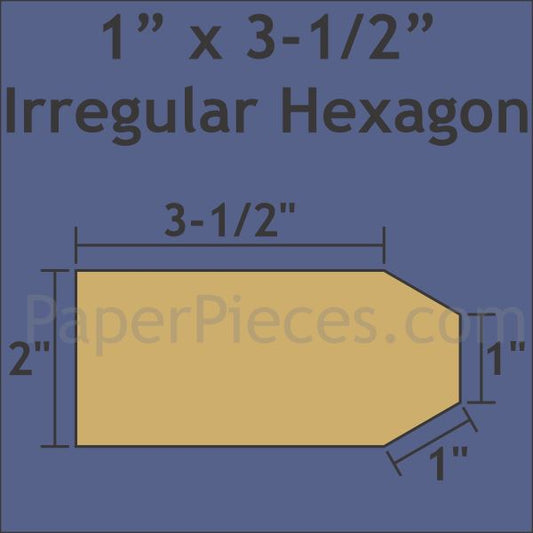 1" x 3-1/2" Irregular Hexagon