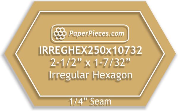 2-1/2" x 1-7/32" Irregular Hexagons