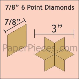 7/8" 6 Point-60 Degree Diamonds