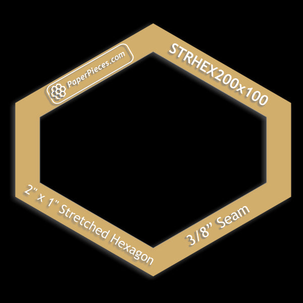 2" x 1" Stretched Hexagon