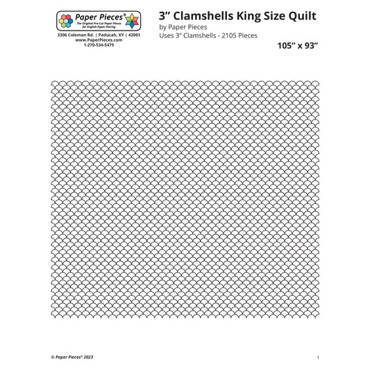 3" Clamshells King Size Quilt (Free Download)