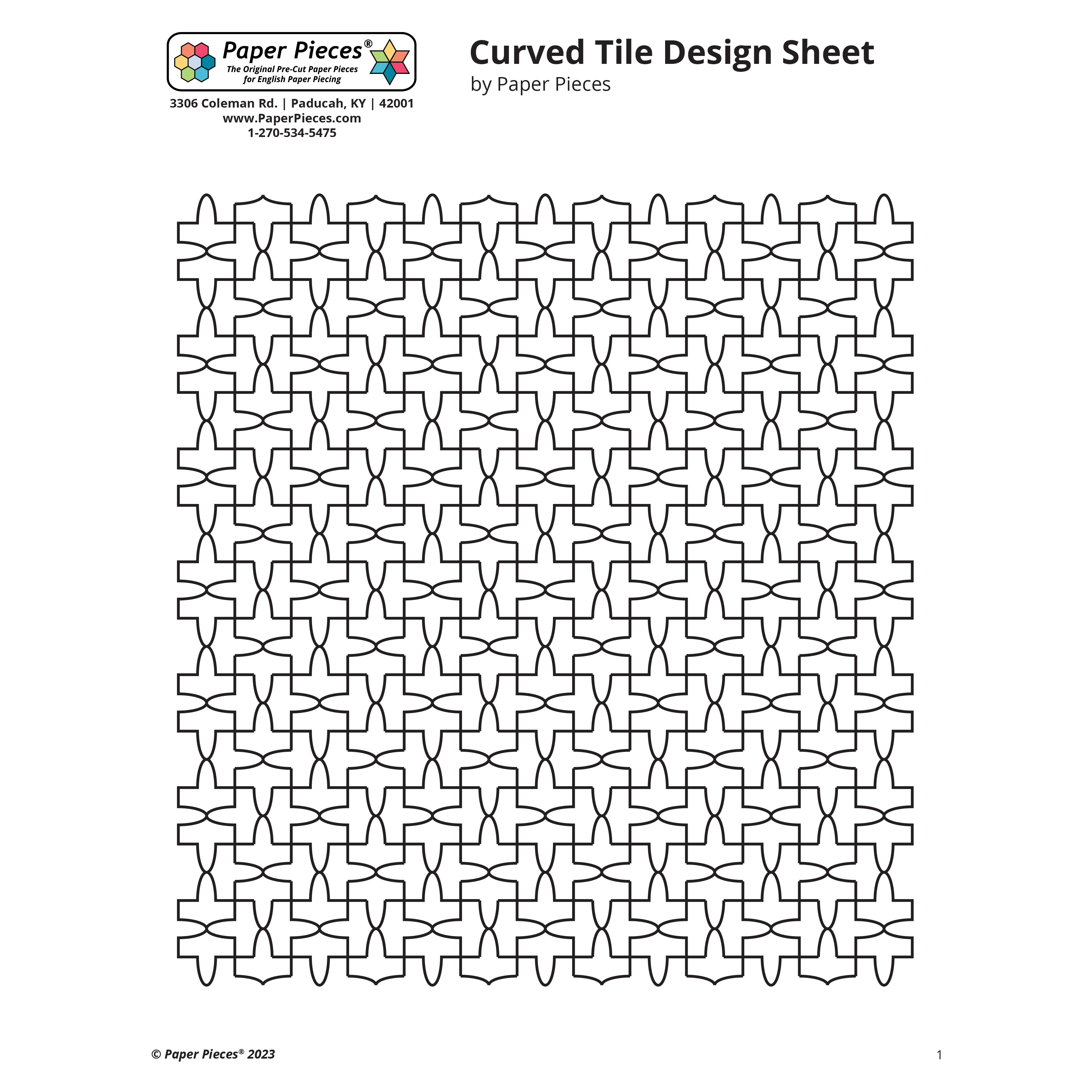 Tile Model Paper Curved Tile Design Sheet – Paper Pieces