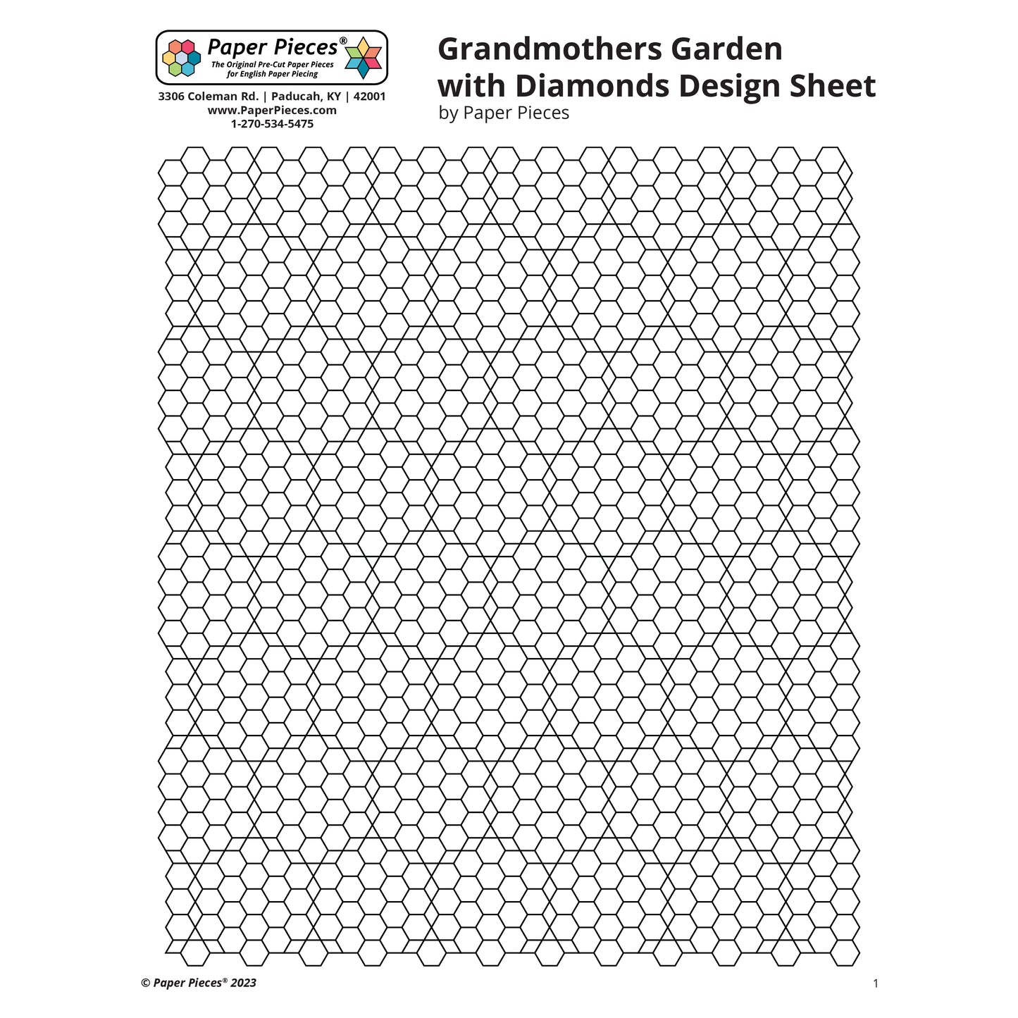 Grandmother's Garden with Diamonds Design Sheet