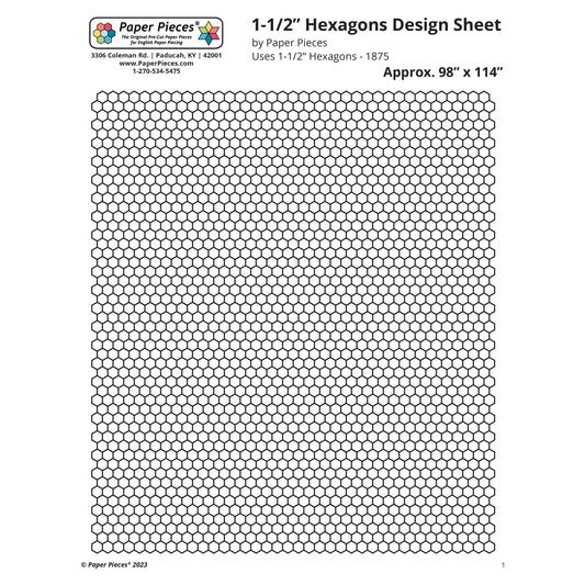 1-1/2" Hexagons Design Sheet