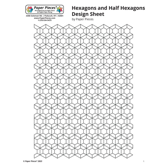 Hexagons + Half Hexagons Design Sheet (Free PDF Download)
