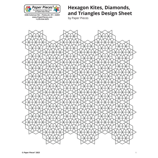 Hexagon Kites, Diamonds, and Triangles Design Sheet