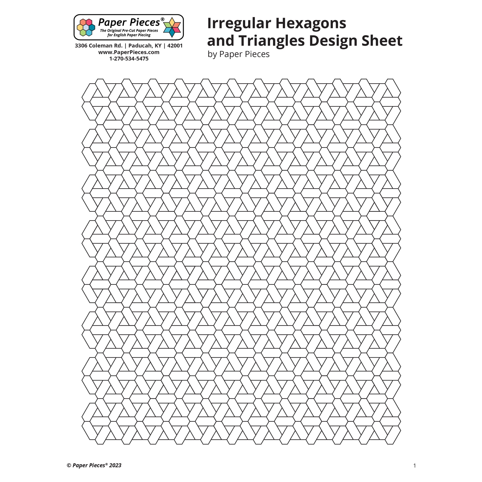 Irregular Hexagons and Triangles Design Sheet – Paper Pieces