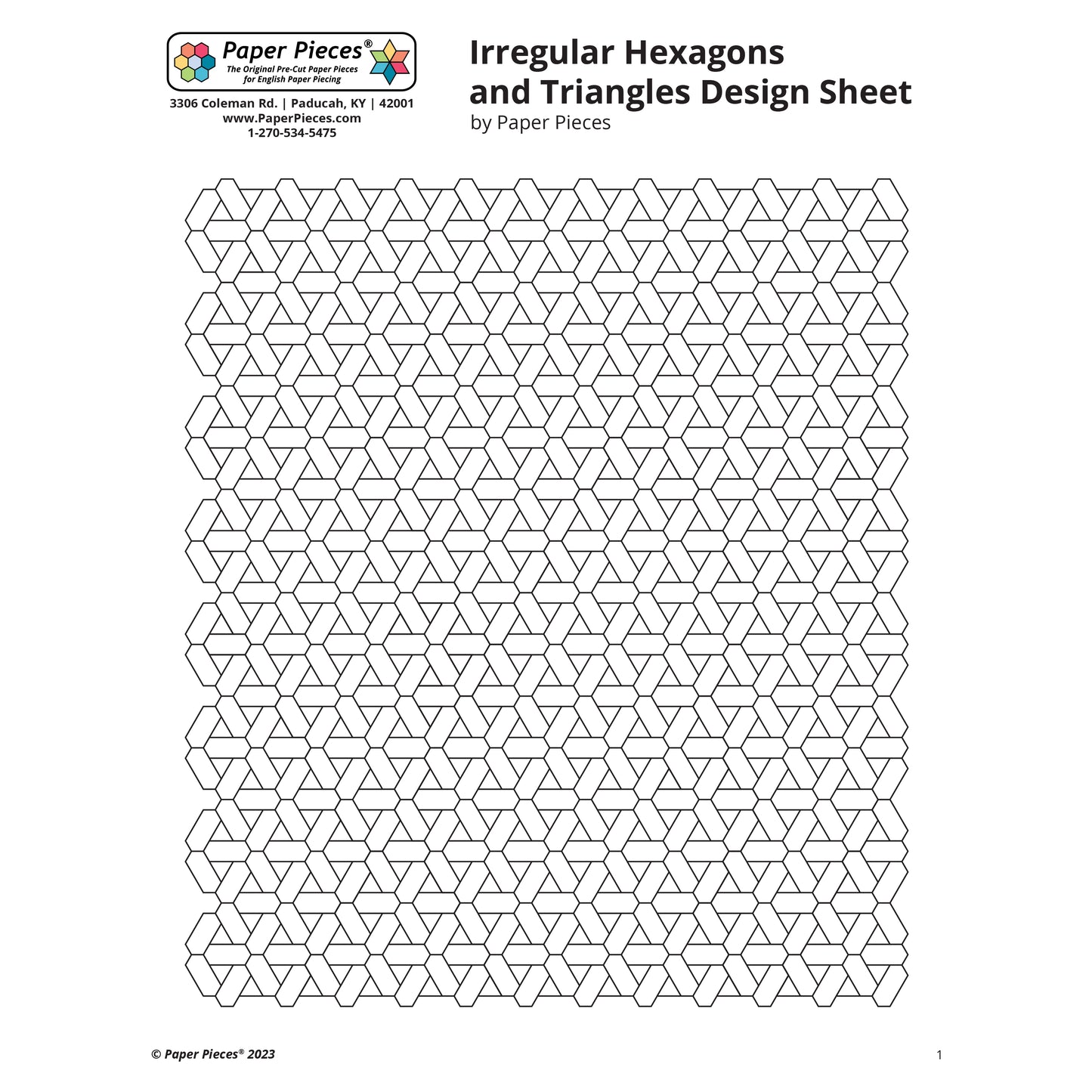 Irregular Hexagons and Triangles Design Sheet