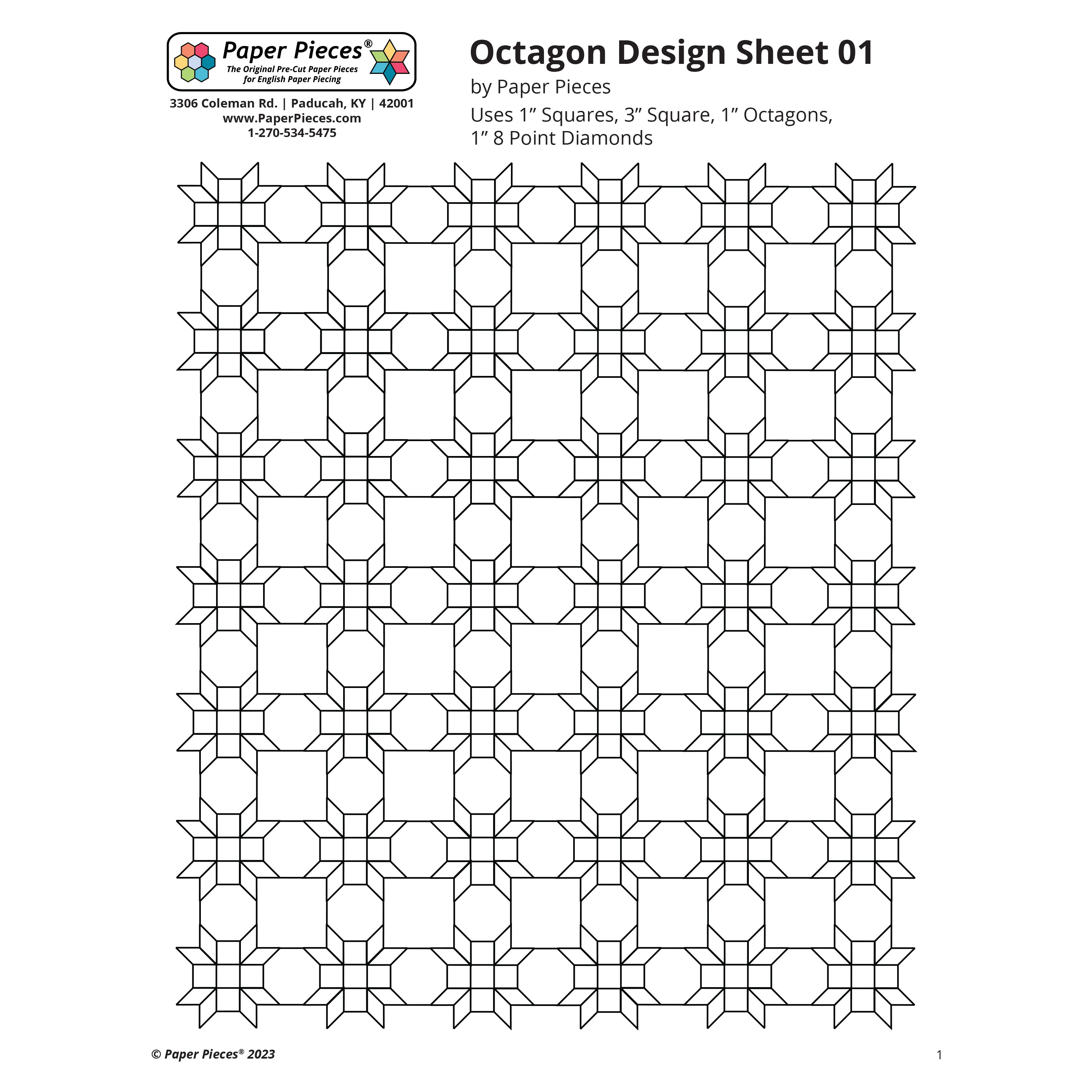 Octago Paper Post Octagon Design Sheet 01 – Paper Pieces