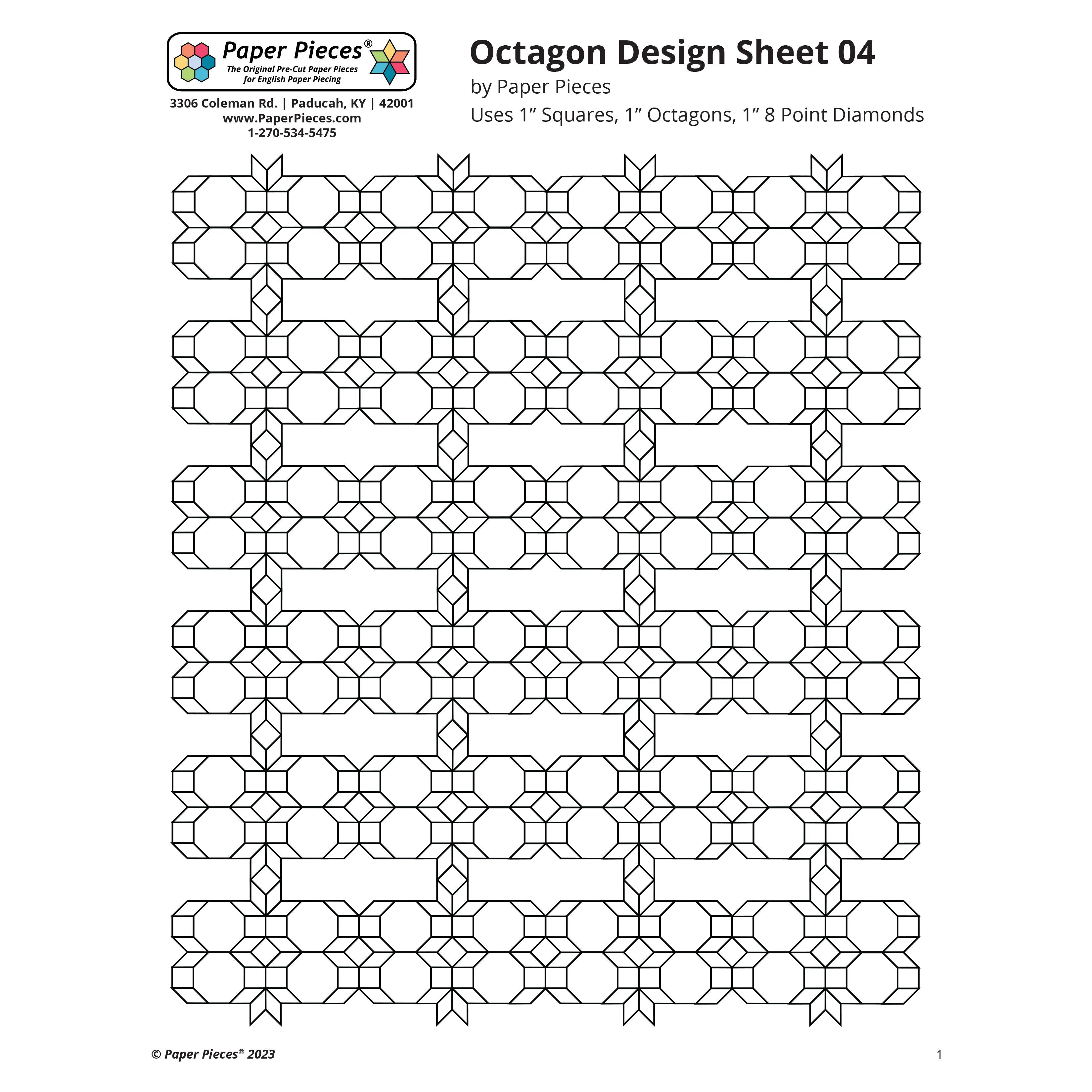 Oxtagon Design Octagon Design Sheet 04 – Paper Pieces