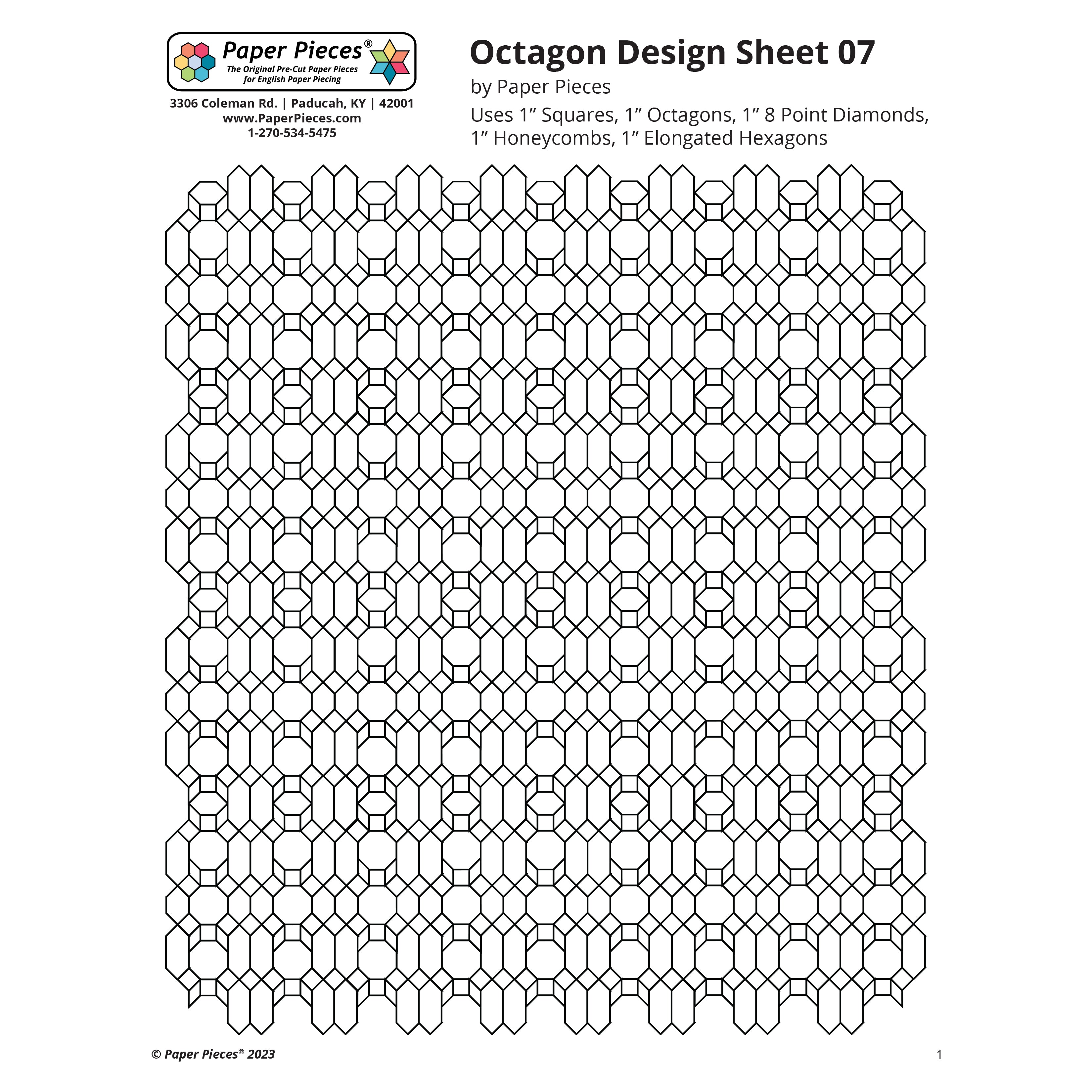 Octago Paper Post Octagon Design Sheet 07 – Paper Pieces