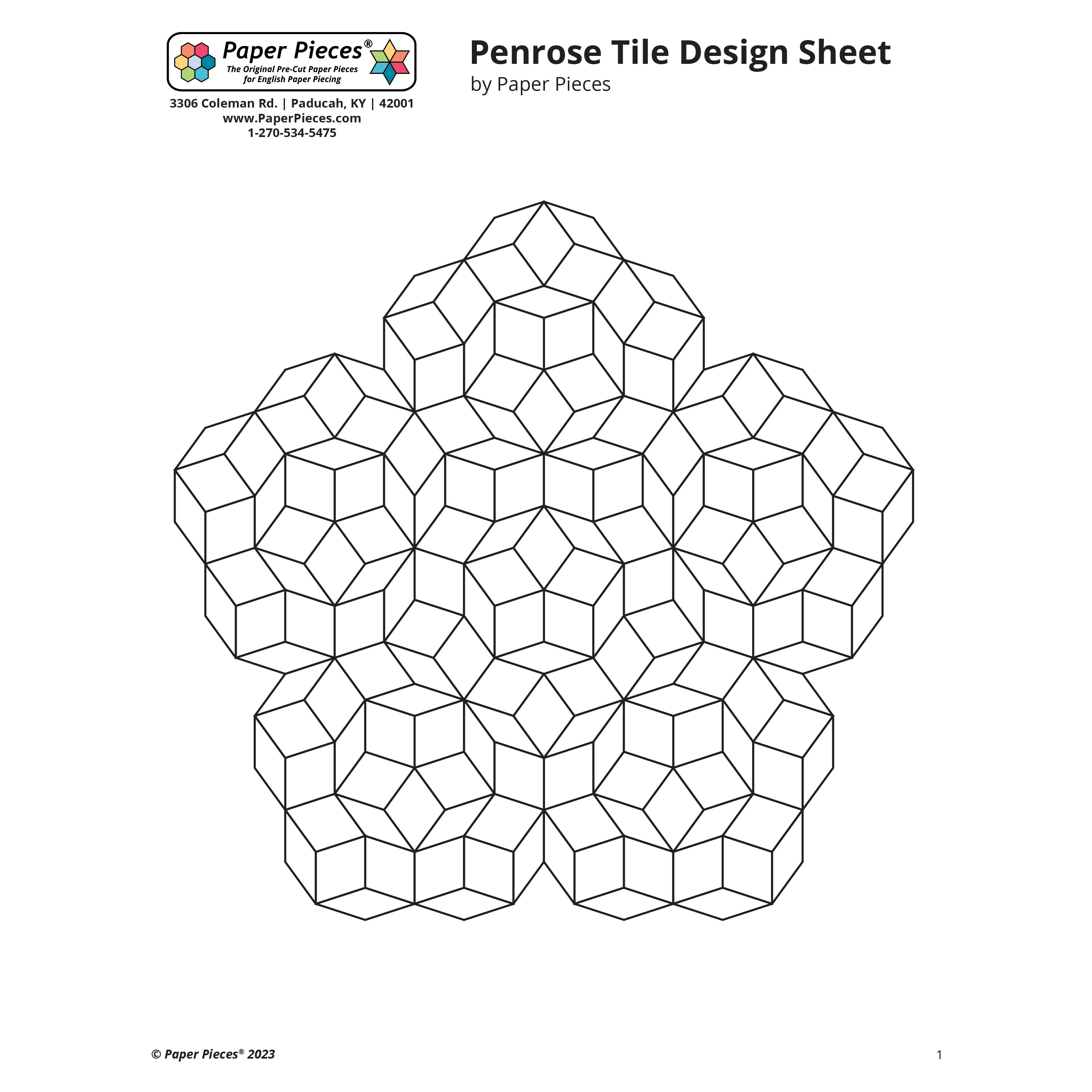 Penrose Tile Design Sheet (Free PDF Download) – Paper Pieces