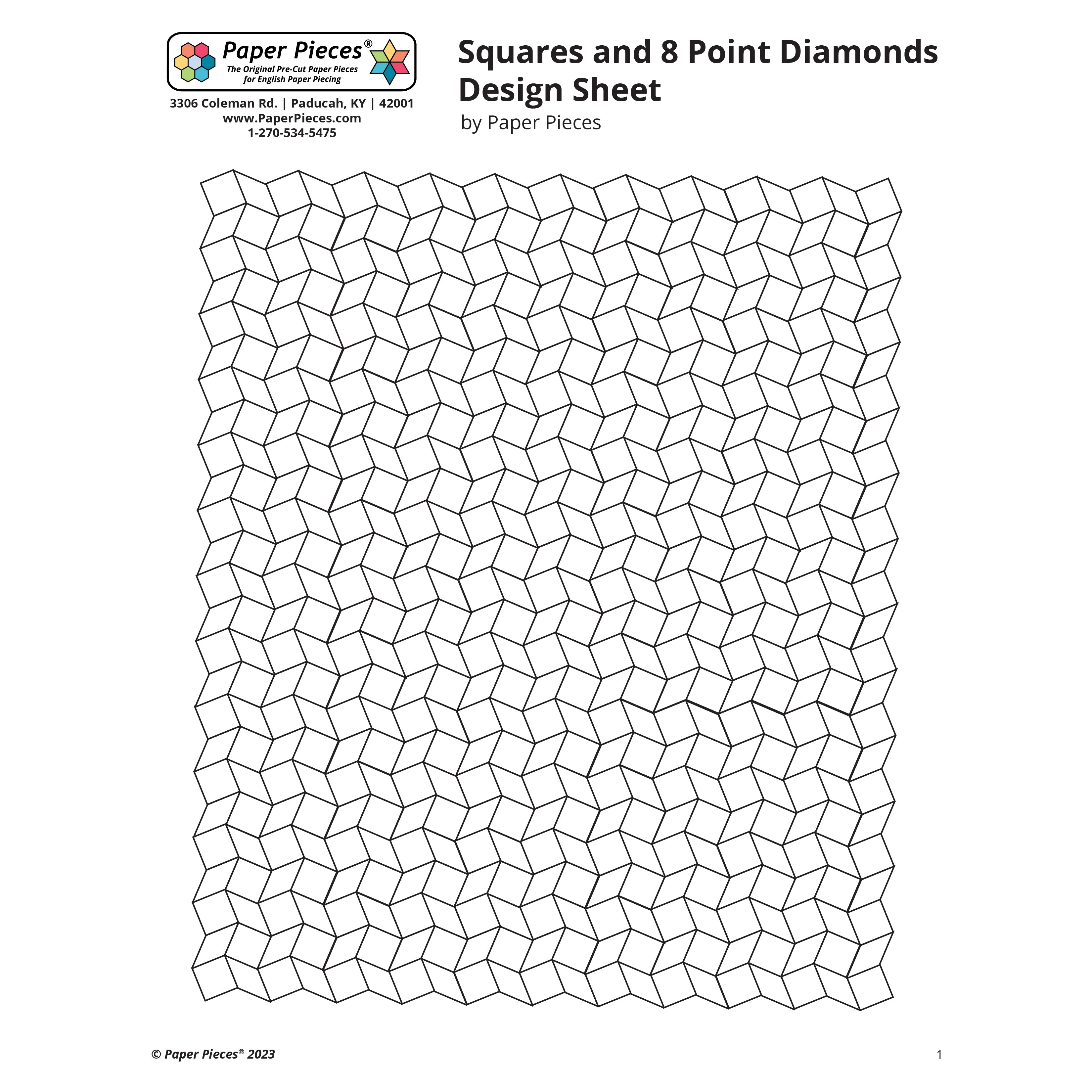 Squares and 8 Point Diamonds Design Sheet (Free PDF Download) β Paper ...