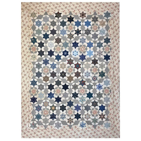 Blue Star Hexagon Pattern by Karen Styles