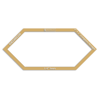 4" x 2" Elongated Hexagon