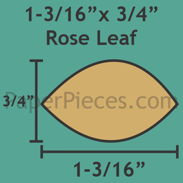 1-3/16" x 3/4" Rose Leaf