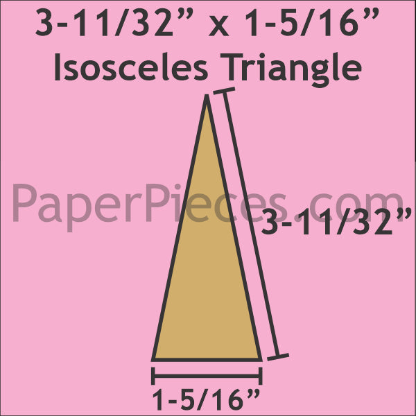 3-11/32 x 1-5/16" Isosceles Triangle