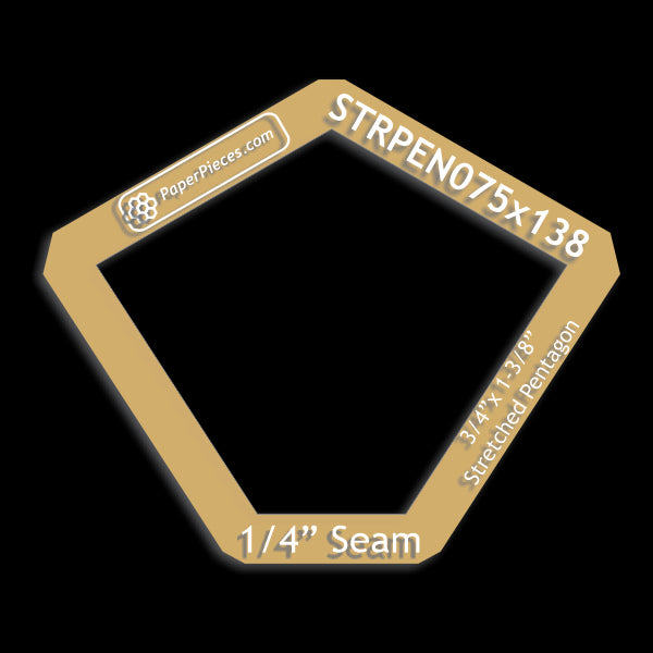 3/4" x 1-3/8" Stretched Pentagon