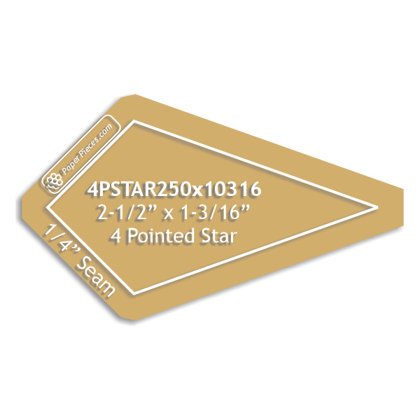 2-1/2" x 1-3/16" 4 Point Star
