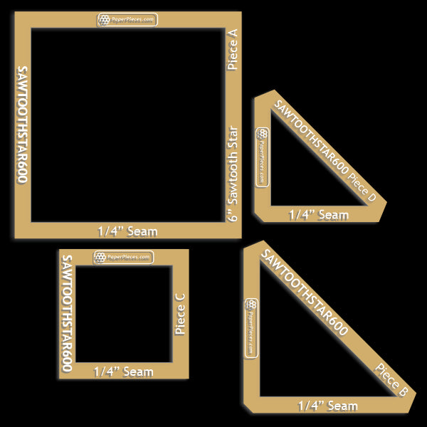 6" Sawtooth Star Block