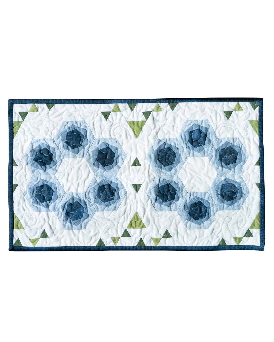 Hexies in Bloom by Marie-Élise McNeeley of Stitched Bits Studio
