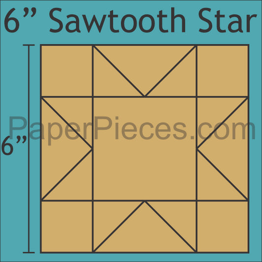 6" Sawtooth Star Block