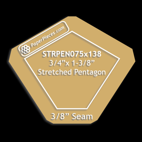 3/4" x 1-3/8" Stretched Pentagon