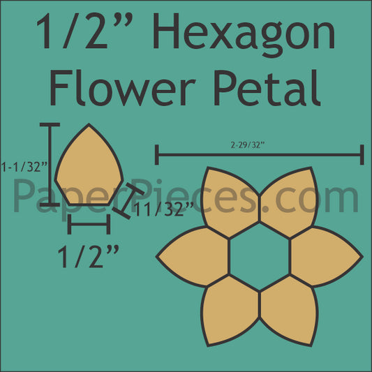 1/2" Hexagon Flower Petals