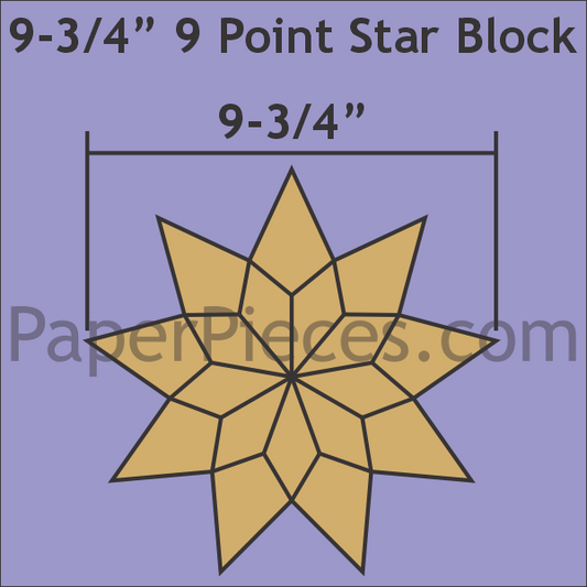 9-3/4" 9 Point Star Block