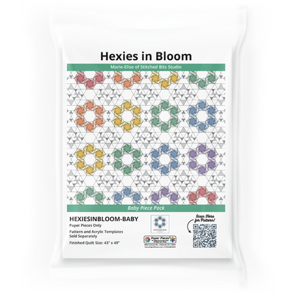 Hexies in Bloom by Marie-Élise McNeeley of Stitched Bits Studio