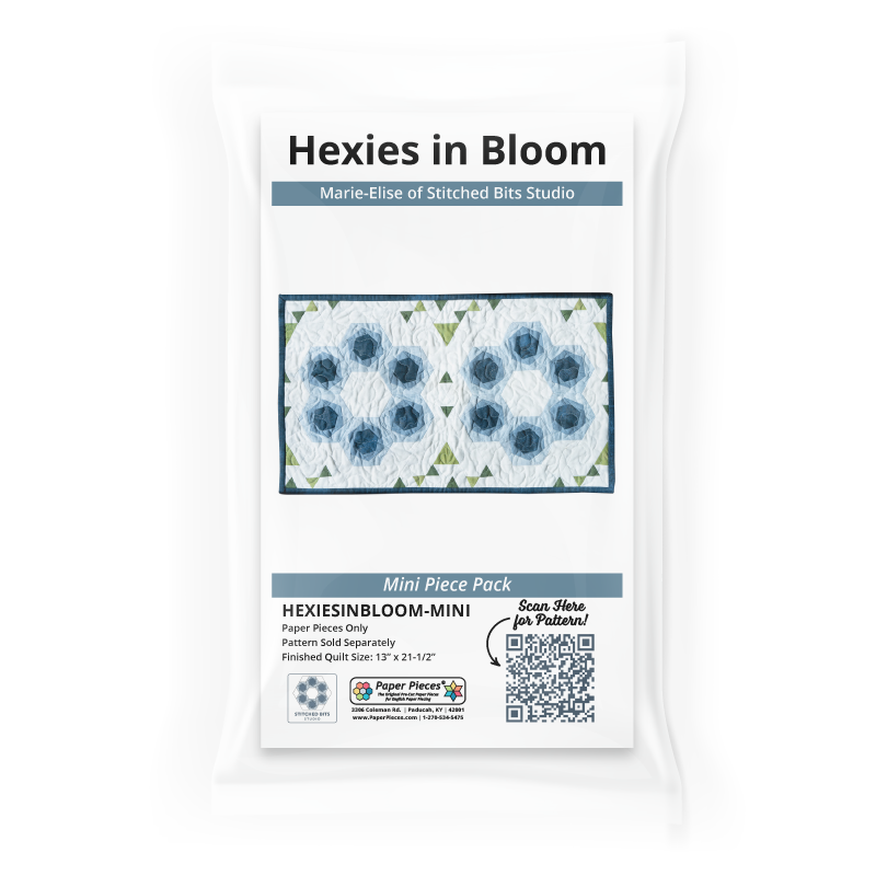 Hexies in Bloom by Marie-Élise McNeeley of Stitched Bits Studio