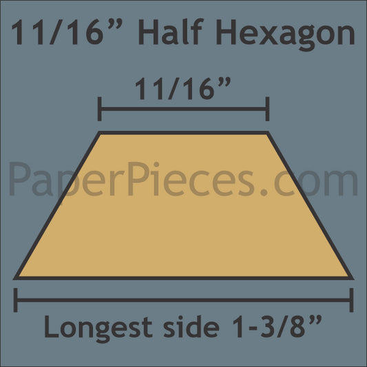 11/16" Half Hexagon