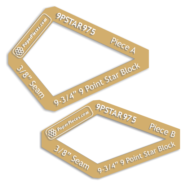 9-3/4" 9 Point Star Block