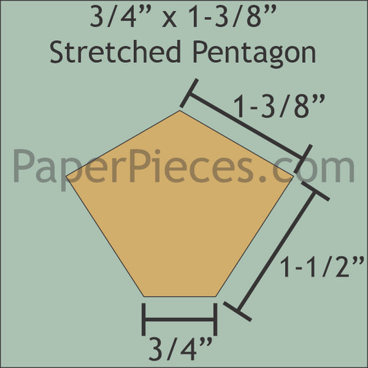 3/4" x 1-3/8" Stretched Pentagon