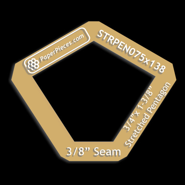 3/4" x 1-3/8" Stretched Pentagon