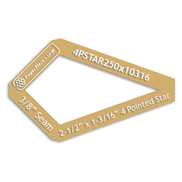 2-1/2" x 1-3/16" 4 Point Star