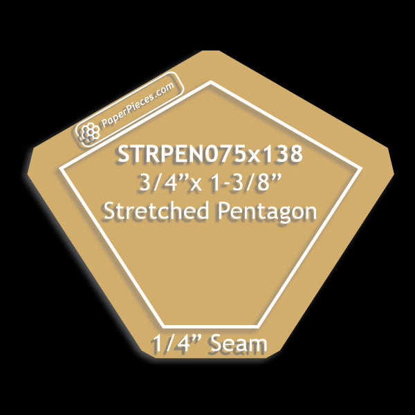 3/4" x 1-3/8" Stretched Pentagon