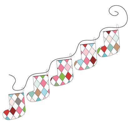 Mini Stocking Garland: Pattern, Paper Pieces and Mylar Stencil
