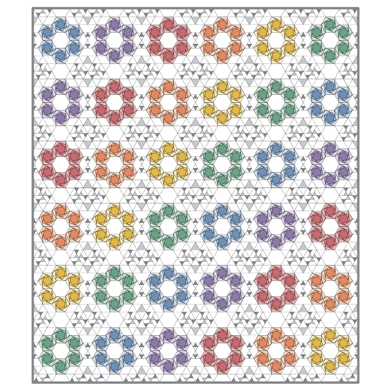 Hexies in Bloom by Marie-Élise McNeeley of Stitched Bits Studio