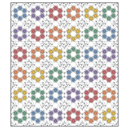 Hexies in Bloom by Marie-Élise McNeeley of Stitched Bits Studio