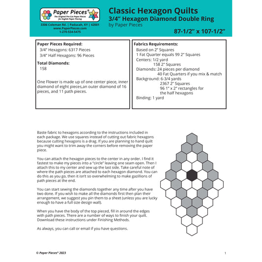 Classic Hexagon Diamond Double Ring- Free Download