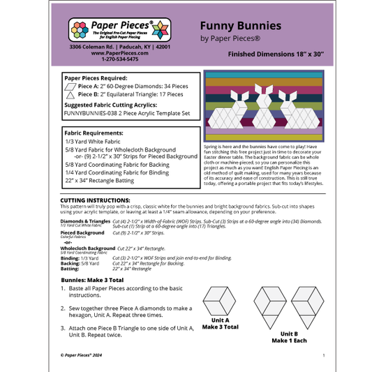 Funny Bunnies Pattern by Paper Pieces® (Free PDF Download)