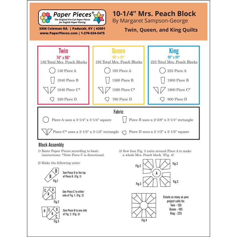 10-1/4" Mrs. Peach by Marg Sampson George: Pattern Guide (Free PDF Download)