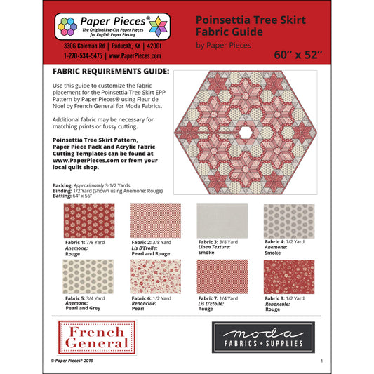Poinsettia Tree Skirt Fabric Guides (Free PDF Download)