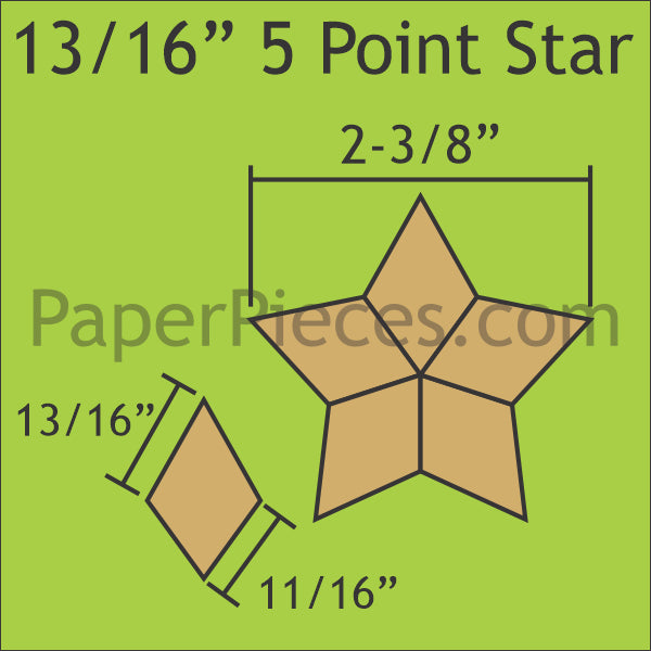 13/16" 5 Point Stars